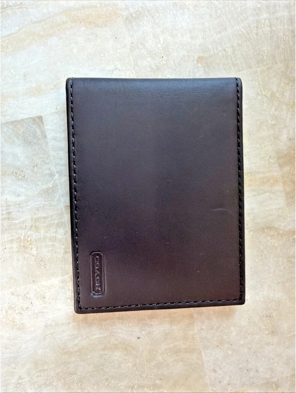 Coach Slim Bifold Wallet Genuine Sport Calf Leather Brown
